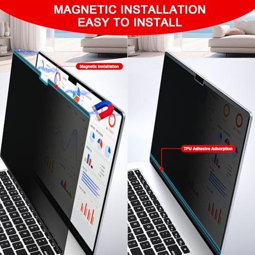 Magnetic Privacy Screen for Macbook Pro 14 Inch (2021-2026, M1,M2,M3,M4,M5) - size: macbook pro 14 inch