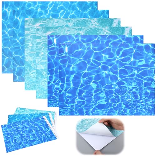 6 PCS Artificial Ripple Water Effect Sheets Fake Water Self Adhesive