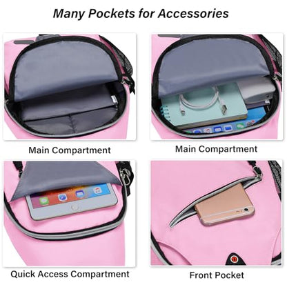 MOSISO Small Sling Bag for Men, Crossbody Shoulder Chest Daypack Bag - color: Light Pink