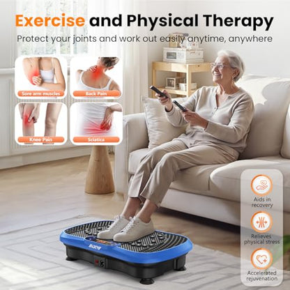 AXV Vibration Plate Exercise Machine Fitness Platform Body Vibrating Board - color: SLIM.BLUE