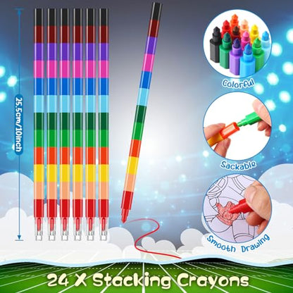 BenLouis 24 Football Mini Coloring Books with 24 Crayons for Kids Bulk - style: Football
