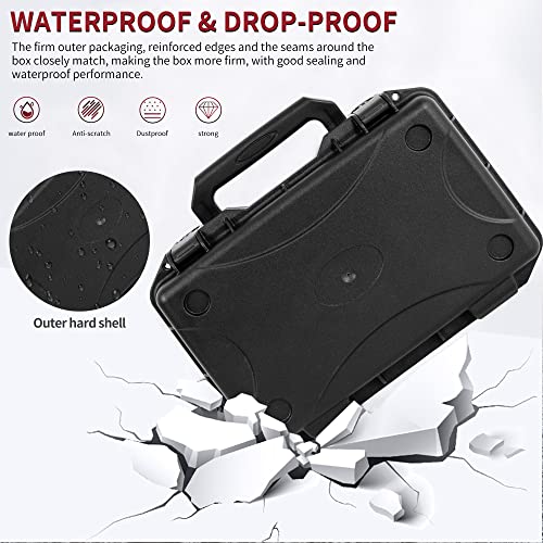 TORIBIO Hard Carrying Case with Foam,Shockproof Storage Box 10.8"x6.5"x2.7" - size: 10.8"x6.5"x2.7"