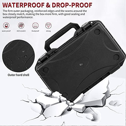 TORIBIO Hard Carrying Case with Foam,Shockproof Storage Box 10.8"x6.5"x2.7" - size: 10.8"x6.5"x2.7"