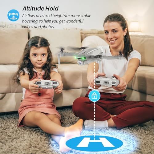 Simrex Drone With 1080P FPV Camera for Kids Adults - Quadcopter Drone with Hover Stable, Foldable Mini Drones With One Key Start, Waypoint Fly, Headless Mode, Auto-Follow, 3D Flip, 3 Speeds, 2 Batteries, Easy for Beginners