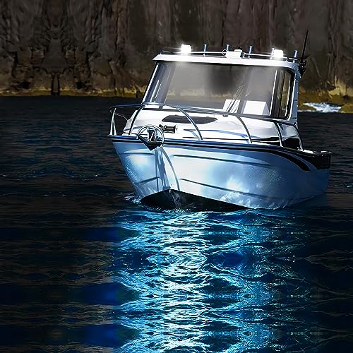 Nilight Marine LED Light Pods 2PCS 4 Inch White for Boat Deck Truck Tractor - color: 2Pcs White Shell with White Light
