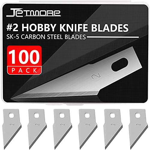 JETMORE 100 Pack Exacto Knife Blades #2, Craft Knife Blades for Art - size: #2