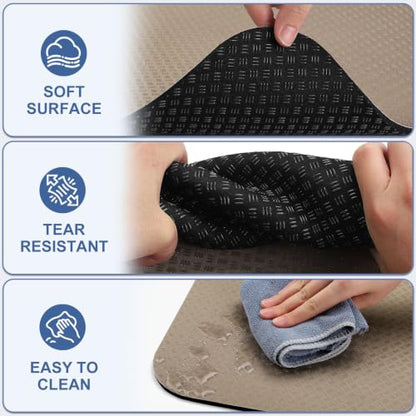 Non-Slip Vibration Plate Mat, Anti Vibration Pad for Vibration Board - size: 5MM Thick - Champagne Beige
