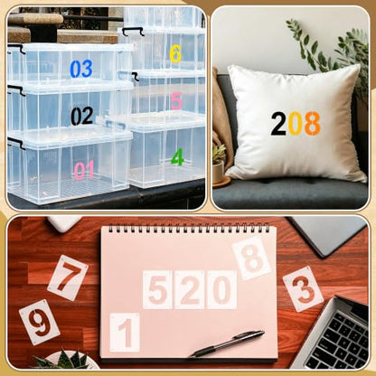 3Inch Number Stencils,10Pcs Plastic Reusable Washable Curb Stencil Kit - size: 3 INCH