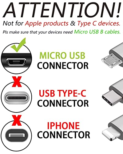 Micro USB Cable, 2 Pack [6FT, 6FT], Fast Charging Cable, High Speed Data Transfer Cable, Android Phone Cable for Samsung Galaxy S7 Edge S6 S5 and More, Trustable - size: 2Pack 6ft