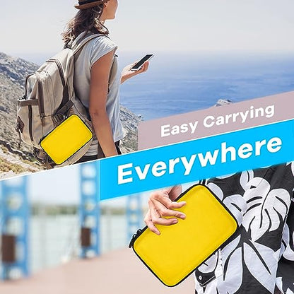 Bright Yellow Hard Shell Electronic Organizer Carrying Case,Large Storage - color: Bright Yellow