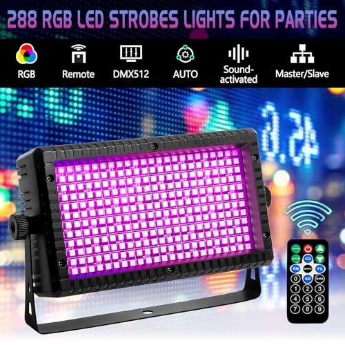 288 LED Party Strobe Light, Multicolor, LED, Modern Style, Bracket Mount, Sound Activation, Adjustable Speed - color: Colorful (remote control)