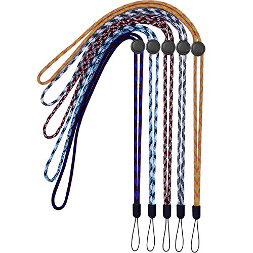 YOUOWO 5Pack 5Colours Adjustable Lanyards Multicolor,Neck Strap Lanyard - color: Colors
