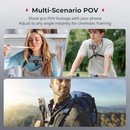 SMALLRIG Magnetic Phone Holder Action Camera Neck Mount with Chest Strap - style: for Phone & Action Camera