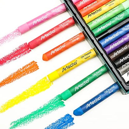 Artecho Oil Pastels 48 Basic Colors and 12 Neon Oil Pastels