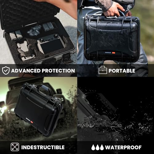NANUK 915 DJI™ Mini 3 & 4 Pro - Waterproof Hard Case with Drone Foam Insert, Crushproof, Portable Travel Case, Made in Canada – Orange (15.8" x 12.1" x 6.8") - color: Orange