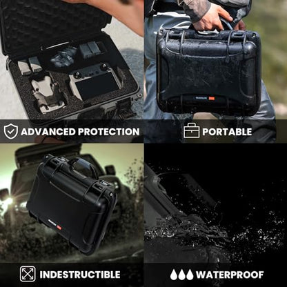 NANUK 915 DJI™ Mini 3 & 4 Pro - Waterproof Hard Case with Drone Foam Insert, Crushproof, Portable Travel Case, Made in Canada – Orange (15.8" x 12.1" x 6.8") - color: Orange