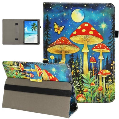 Universal 10 10.1 11 Inch Android Tablet Case Cover with Hand Strap - color: Mushroom
