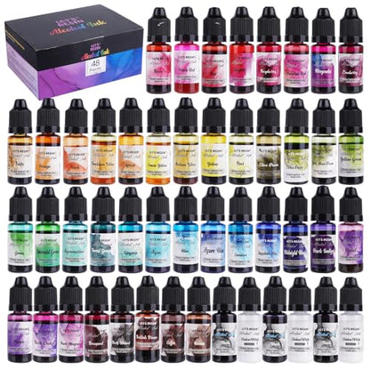 LET'S RESIN 48pcs Concentrated Alcohol Ink Set,Vibrant Color (Each 0.35oz)