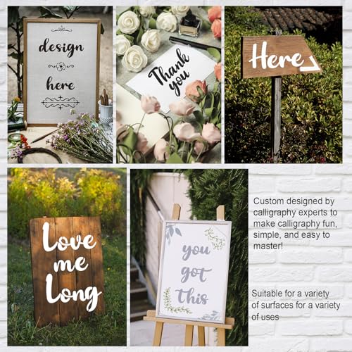 Patemby Calligraphy Stencil Kit, 50 Pack Crafts Reusable Alphabet Templates