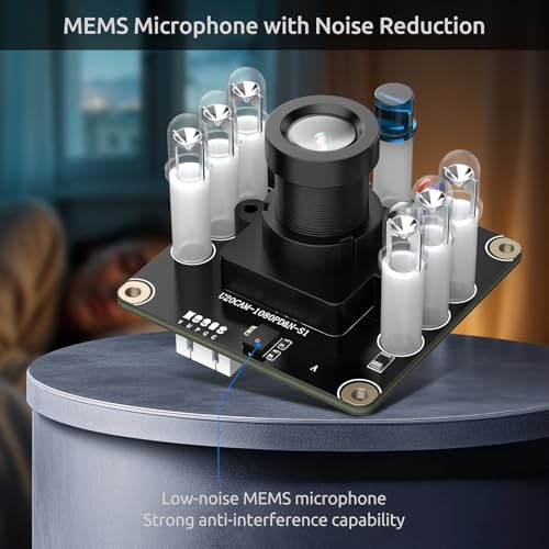 USB 2.0 UVC Camera Board 1080P Day&Night Vision Automatic IR-Cut, MEMS Microphone ESD/EMI-Protected Plug&Play for Windows/Linux/Mac/Android/Raspberry Pi/Jetson Nano/ARM Boards