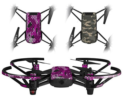 Skin Decal Wrap 2 Pack Compatible with DJI Ryze Tello HEX Mesh Camo 01 Pink Drone NOT Included
