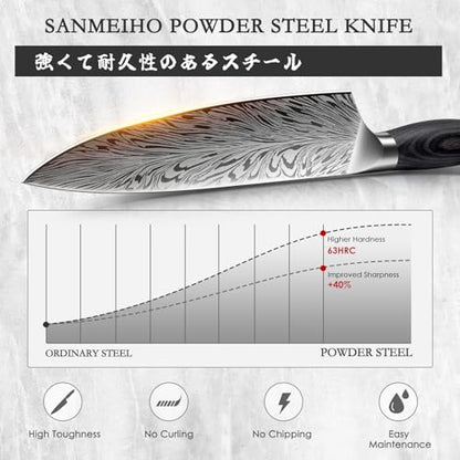 Chef Knife in Powder Steel, Japanese Kitchen Knife 8 Inch - size: 8.2"