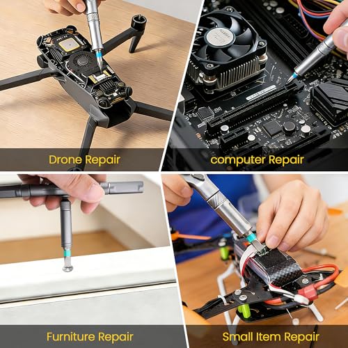 42-in-1 Magnetic Ratchet Screwdriver Set, Multi Bit Modular Tool Kit with S2 Alloy Steel Bits, Built-in Magnetizer & Telescoping Extension for Electronics, Drone, Computer, Home Repair Gift for Men
