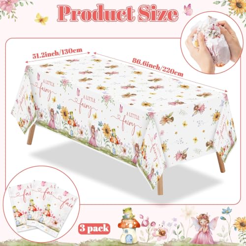 3 Pack Fairy Party Tablecloths for Girls - color: Fairy