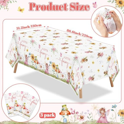 3 Pack Fairy Party Tablecloths for Girls - color: Fairy