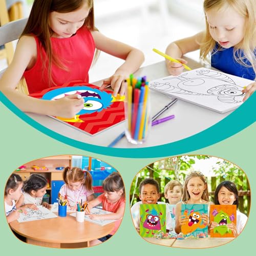 12 Pcs Pre Drawn Paint Canvas for Painting for Kids, 8x10 Monster Canvas - style: Monster