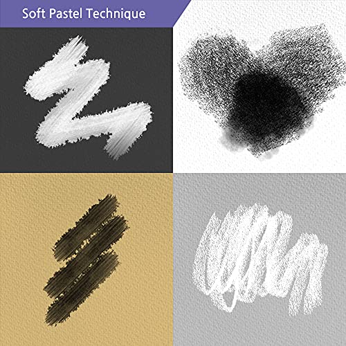 HA SHI Soft Chalk Pastels for Adult Artists, White, 6 Square Sticks - color: White (6 Sticks)