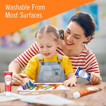 EXTRIC Finger Paint for Toddlers 1-3 Washable 12 PK, 2 OZ Tempera Paints - size: 2 Fl Oz (Pack of 12)