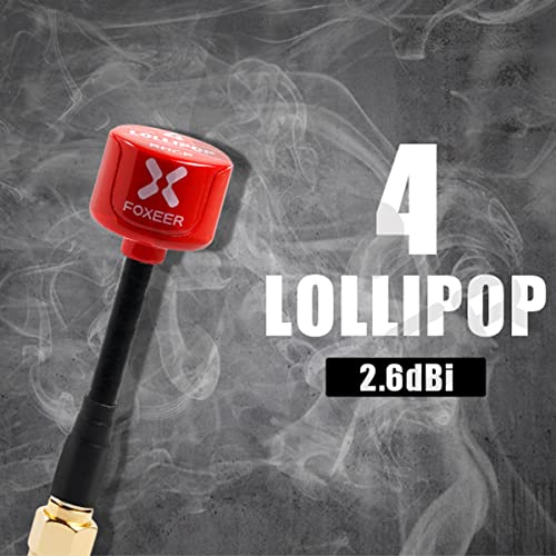 2pcs FOXEER FPV Antenna Lollipop 4 Updated Version 5.8GHz RHCP 2.5Dbi SMA for FPV Racing Drone Fatshark Goggles TX RX - style: Lollipop 4 SMA Red