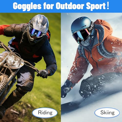 ATV Goggles Dirt Bike Goggles Motorcycle Motocross Offroad Racing - color: Blue Graffiti Frame+colorful Lens