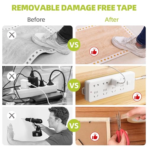 Double Sided Mounting Tape Heavy Duty, Damage Free, 0.39'' x 16.5 FT - size: 0.39in x 16.5ft