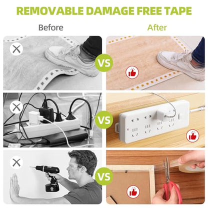 Double Sided Mounting Tape Heavy Duty, Damage Free, 0.39'' x 16.5 FT - size: 0.39in x 16.5ft
