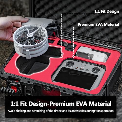 STARTRC PHOTO Portable Hard Waterproof Case for DJI Flip Fly More Combo,Stores 7 Batteries,RC 2/RC-N3 Remote Control,Charging Hub,65W Charger,FLip Drone and Other Accessories