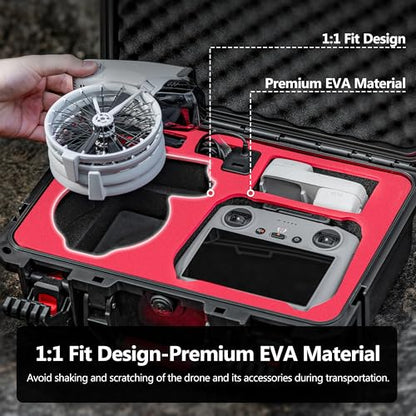 STARTRC PHOTO Portable Hard Waterproof Case for DJI Flip Fly More Combo,Stores 7 Batteries,RC 2/RC-N3 Remote Control,Charging Hub,65W Charger,FLip Drone and Other Accessories