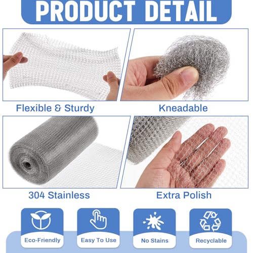 8 Inch X 50 ft Stainless Steel Mesh Rodent Control for Slugs - size: 8 Inch x 50 ft