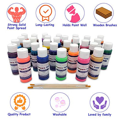 Color Swell Washable Tempera Paint Set - 2oz bottles of 30 Colors