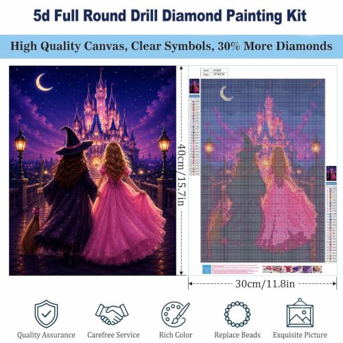 Diamond Art Kits for Adults,Princess and Witch Castle Diamond Painting - color: HS048-1