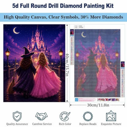 Diamond Art Kits for Adults,Princess and Witch Castle Diamond Painting - color: HS048-1