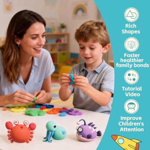 Both idea Air Dry Clay Kit, Ocean Theme | 12 Packs, Non-Toxic Kids Gift - style: Ocean Adventure