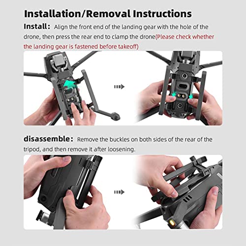 Drone Folding Landing Gear, Foldable Height Raised Landing Leg Protector ABS Quick Release Height Extension Support Leg for Mavic 2 Zoom Pro