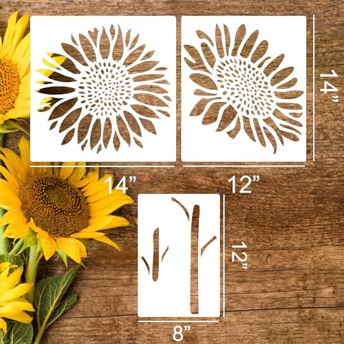 Large Flower Stencils for Wood Fence Walls Sunflower Stencils for Painting - style: Sunflower