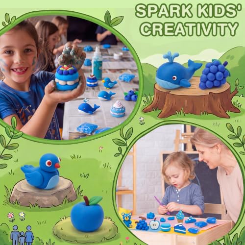 Air Dry Clay Bulk, Modeling Clay for Kids, 100 Pcs, Blue - color: Blue