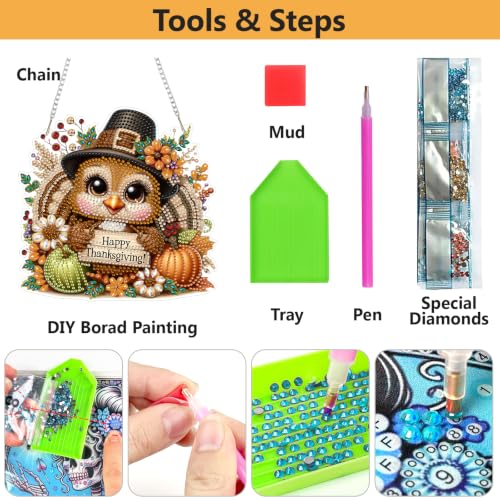 AIBOERL Diamond Art Kits for Adults,Halloween Acrylic Hanging Suncatcher - color: DP04428