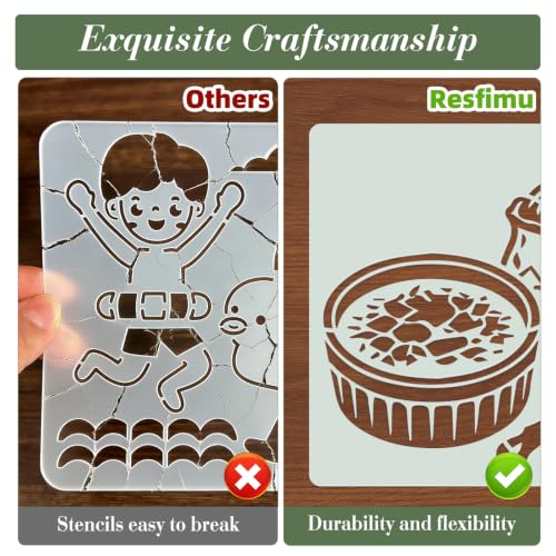 Delicious Stencils for Crafts Reusable 20Pcs Stencils(5.9X5.9 Inch) - color: Delicious