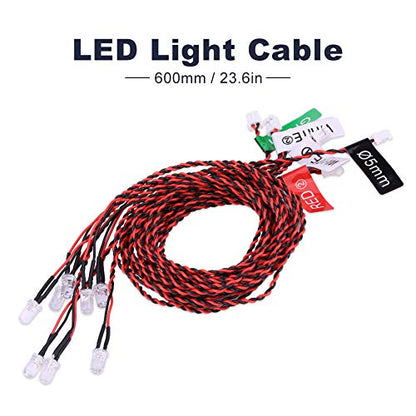Akozon Rc Plane Navigation Lights Rc Plane Led Light Kit RC Airplane Flashing Light 8 LED Lighting System Kit Simulation Flashing Lights for RC Airplane Helicopter Deformation Model