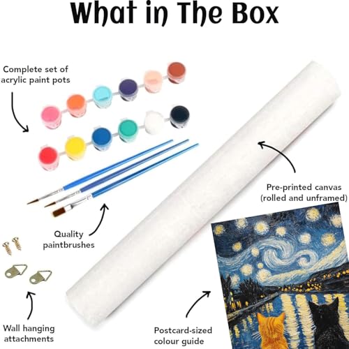 Van Gogh Black Cat Paint by Numbers Kit for Adults Beginner (Without Frame) - color: YH03834